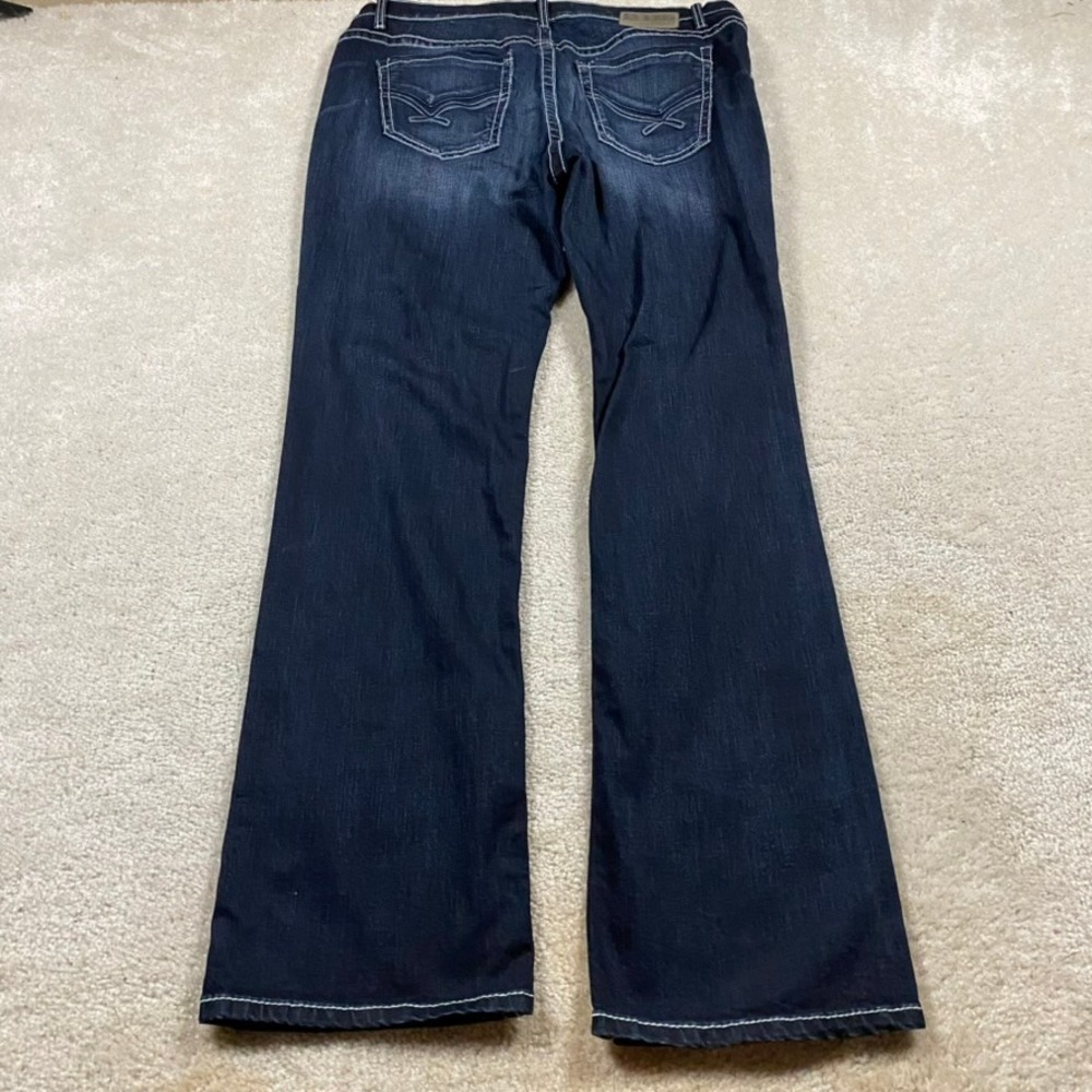 BKE Derek Bootleg Jeans Mens 38XL Dark Wash Contrast Stitch Coolmax Stretch